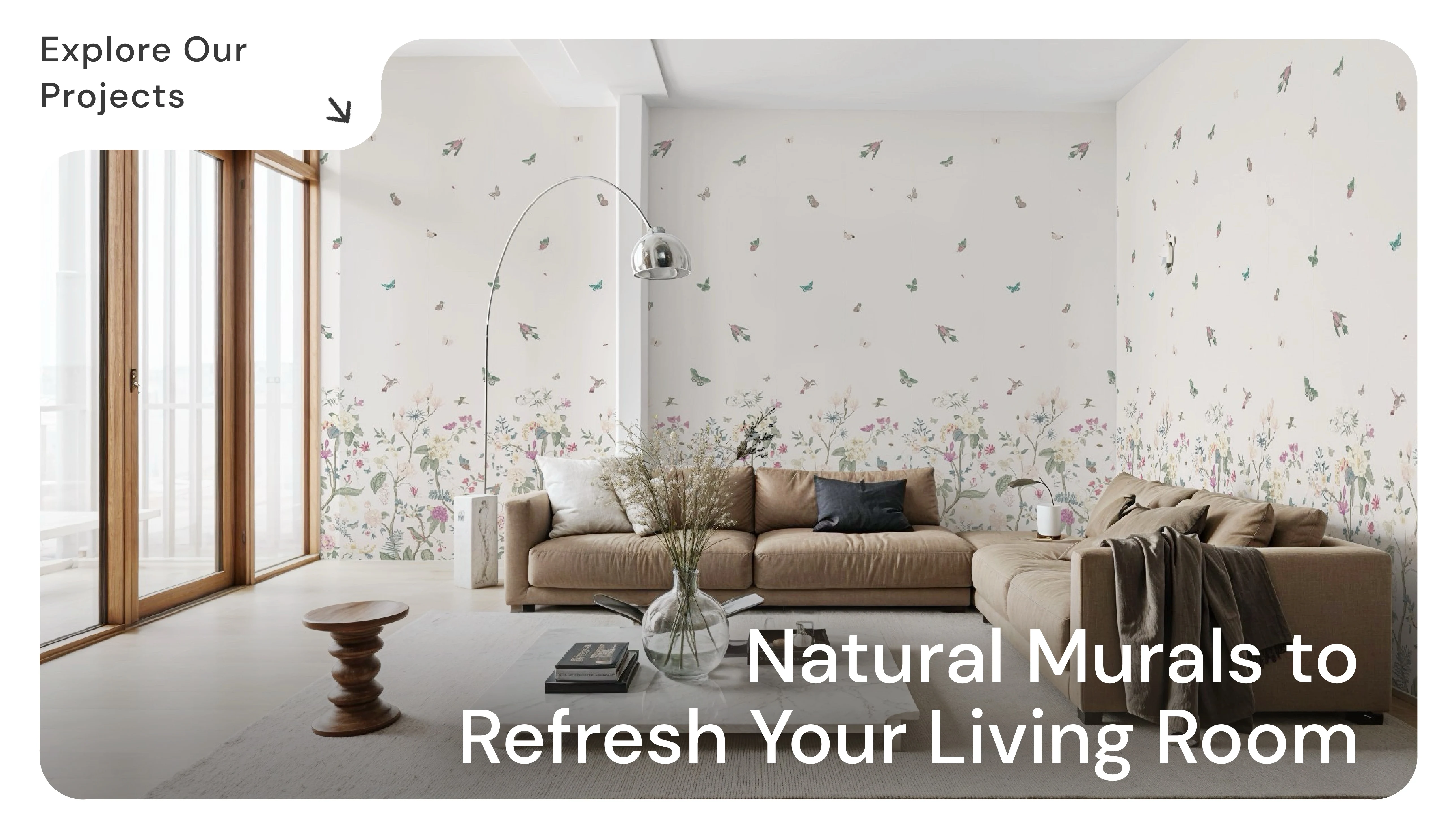 Natural Murals to Refresh Your Living Room